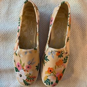 Keds slip on floral shoes